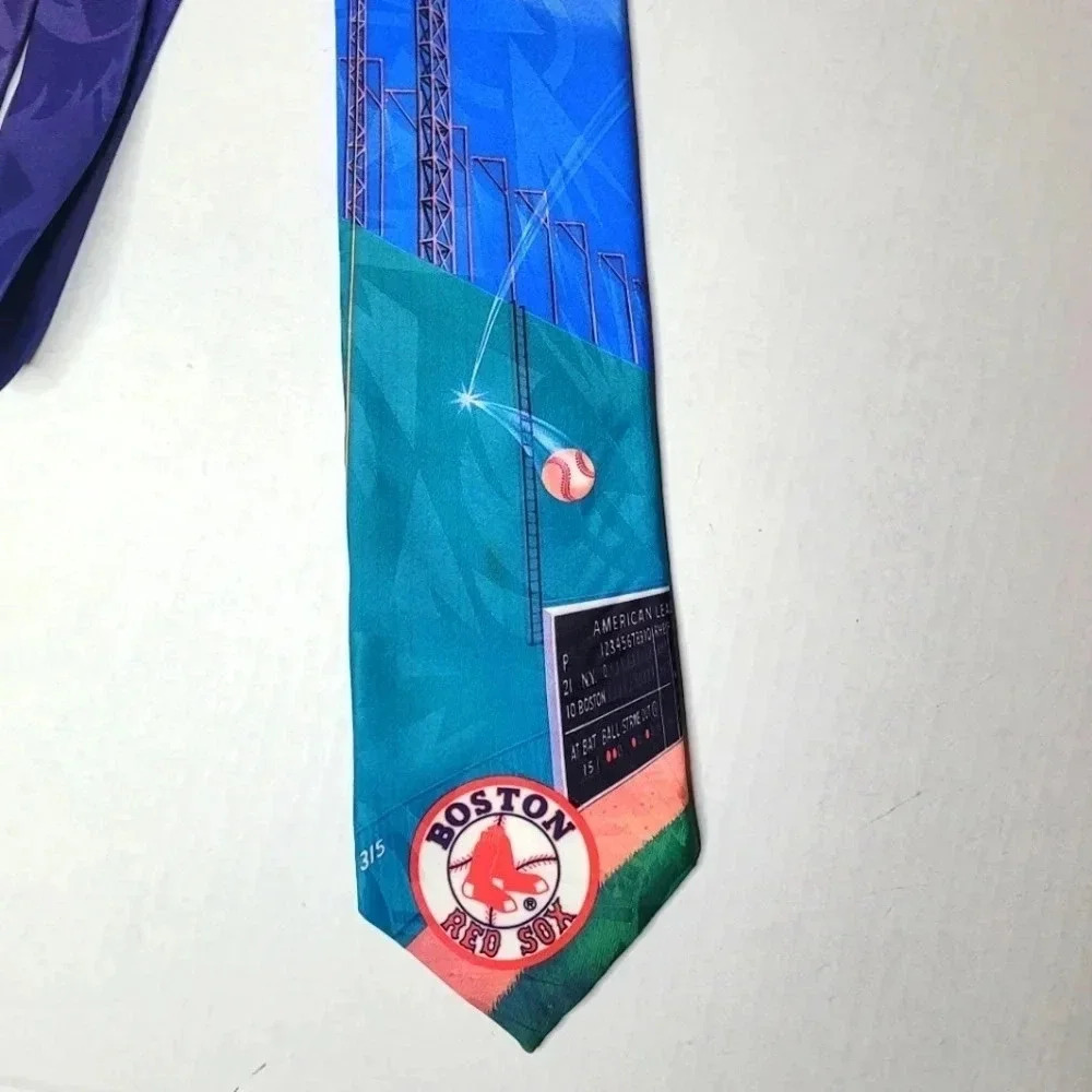RALPH MARLIN BOSTON REDSOCKS Men's Necktie Vintage - Picture 6 of 7